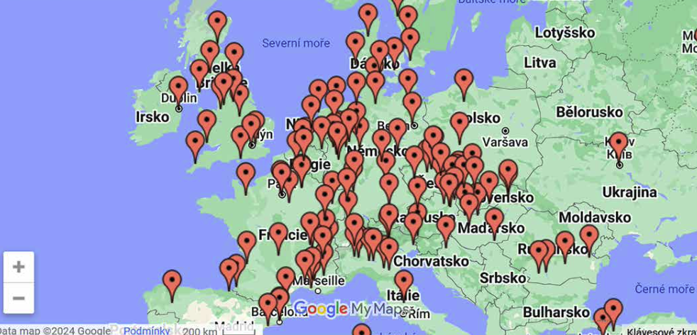 Carte des incinérateurs en Europe